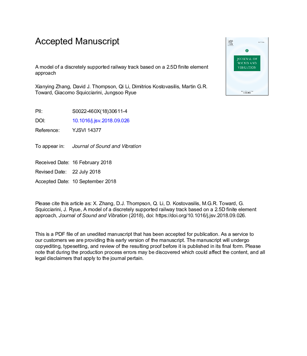 A model of a discretely supported railway track based on a 2.5D finite element approach