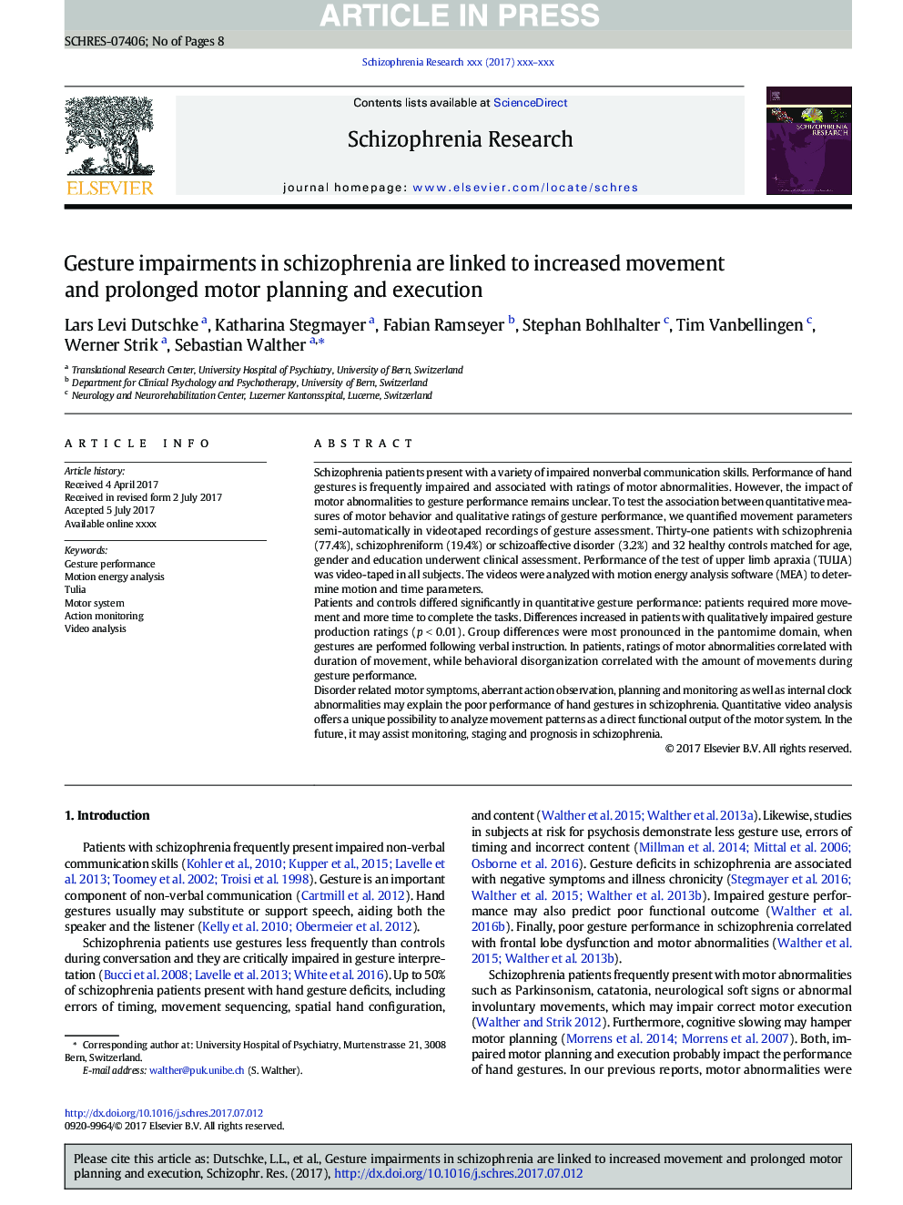 Gesture impairments in schizophrenia are linked to increased movement and prolonged motor planning and execution