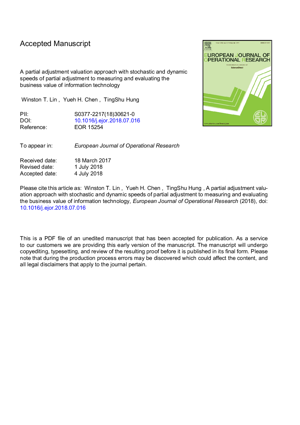 A partial adjustment valuation approach with stochastic and dynamic speeds of partial adjustment to measuring and evaluating the business value of information technology