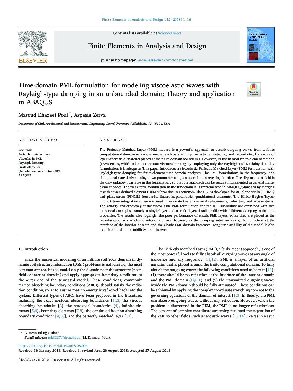 Time-domain PML formulation for modeling viscoelastic waves with Rayleigh-type damping in an unbounded domain: Theory and application in ABAQUS