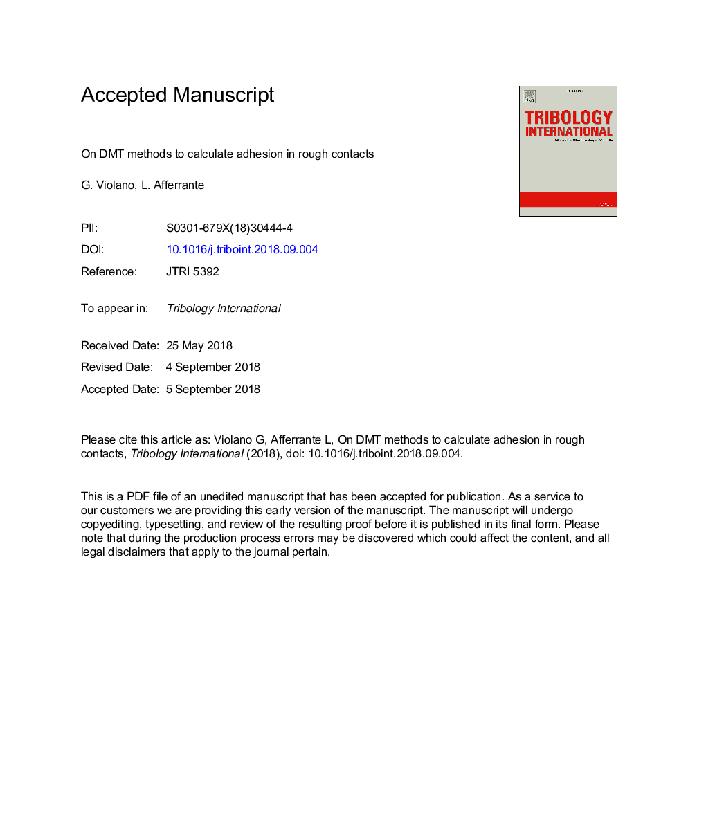 On DMT methods to calculate adhesion in rough contacts