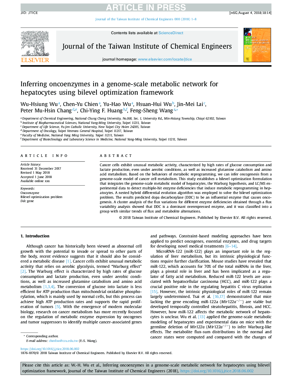 Inferring oncoenzymes in a genome-scale metabolic network for hepatocytes using bilevel optimization framework