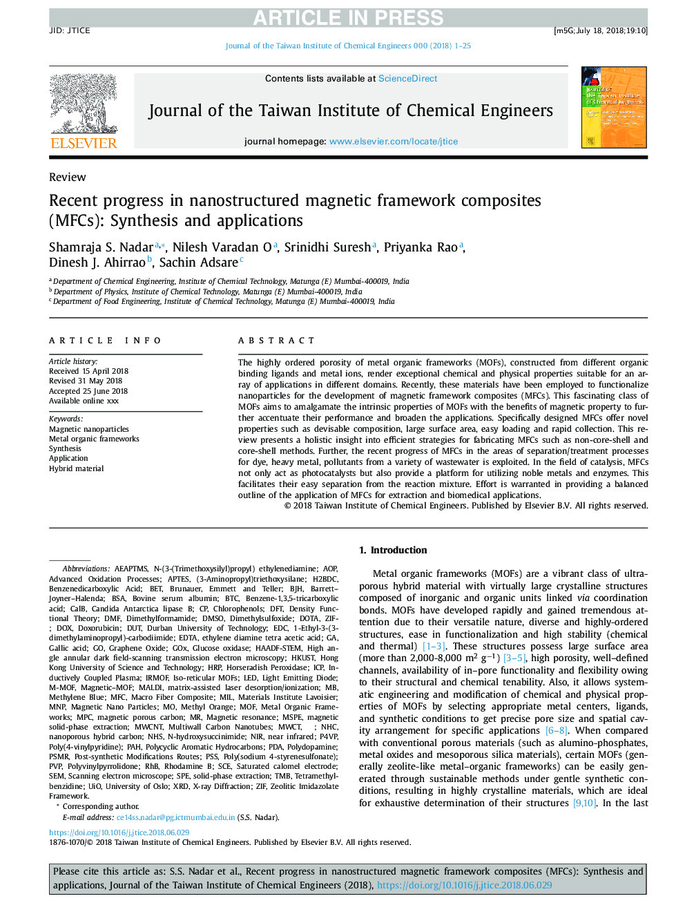 Recent progress in nanostructured magnetic framework composites (MFCs): Synthesis and applications