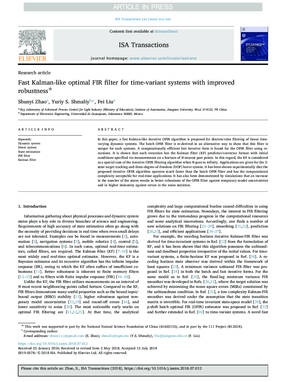 Fast Kalman-like optimal FIR filter for time-variant systems with improved robustness