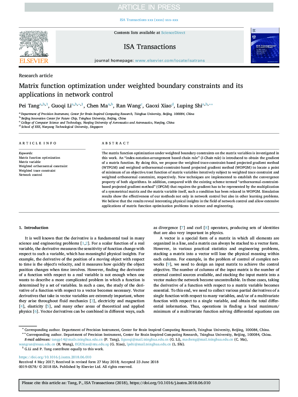 Matrix function optimization under weighted boundary constraints and its applications in network control