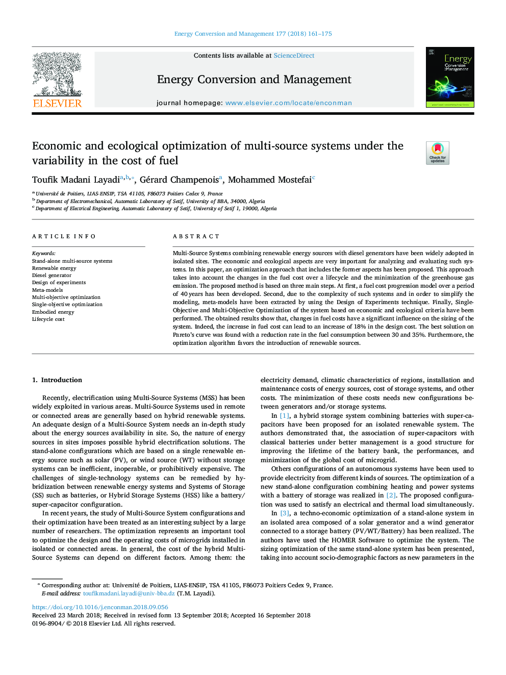 Economic and ecological optimization of multi-source systems under the variability in the cost of fuel