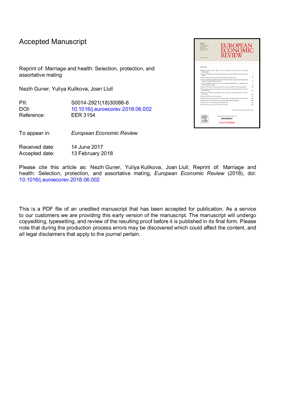 Reprint of: Marriage and health: Selection, protection, and assortativeÂ mating