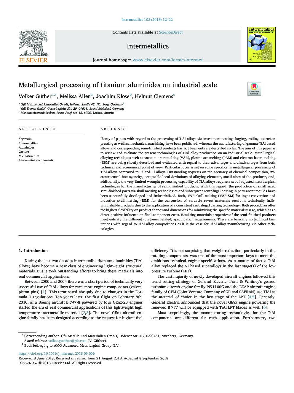 Metallurgical processing of titanium aluminides on industrial scale