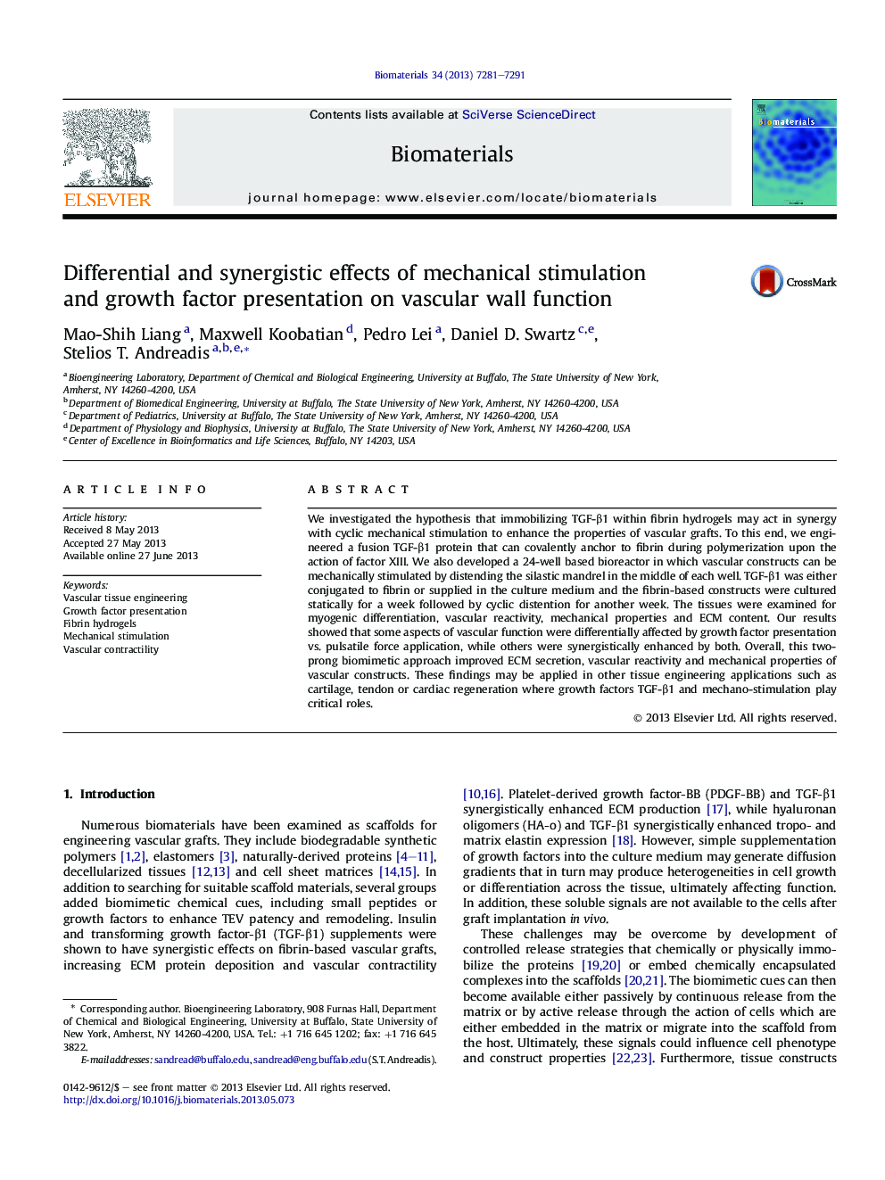 Differential and synergistic effects of mechanical stimulation andÂ growth factor presentation on vascular wall function