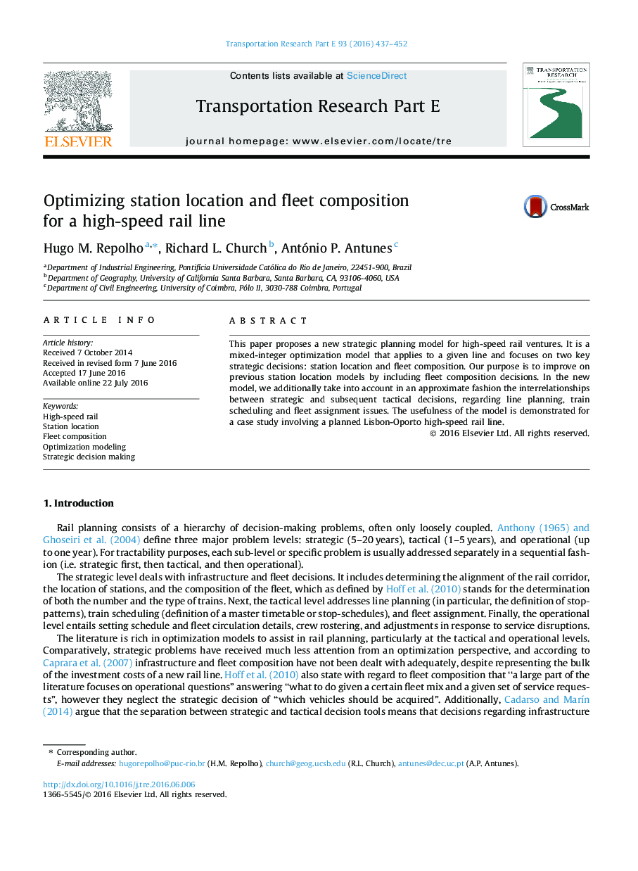 Optimizing station location and fleet composition for a high-speed rail line