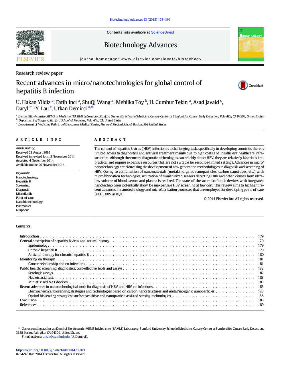 Recent advances in micro/nanotechnologies for global control of hepatitis B infection