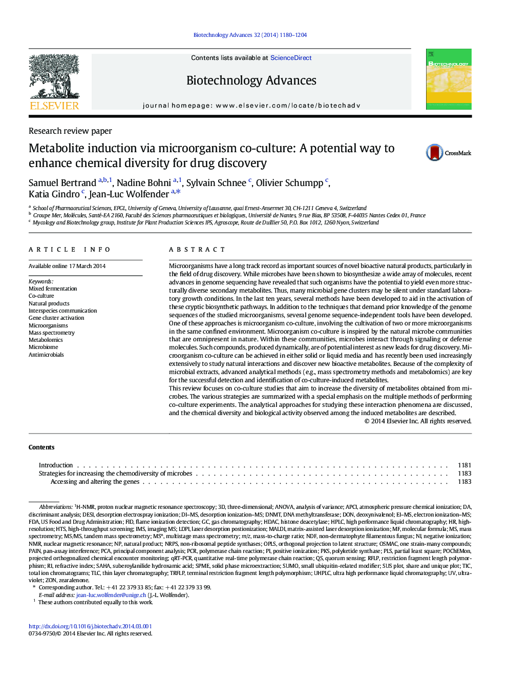 Metabolite induction via microorganism co-culture: A potential way to enhance chemical diversity for drug discovery