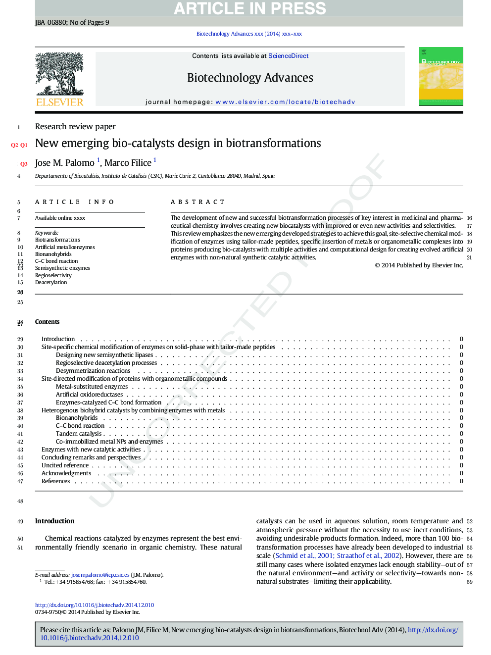 New emerging bio-catalysts design in biotransformations