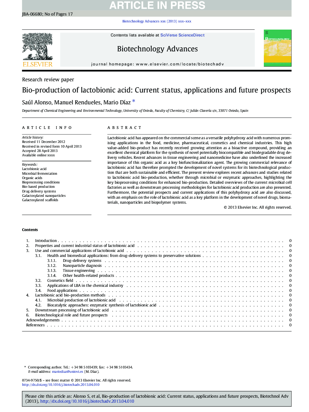 Bio-production of lactobionic acid: Current status, applications and future prospects