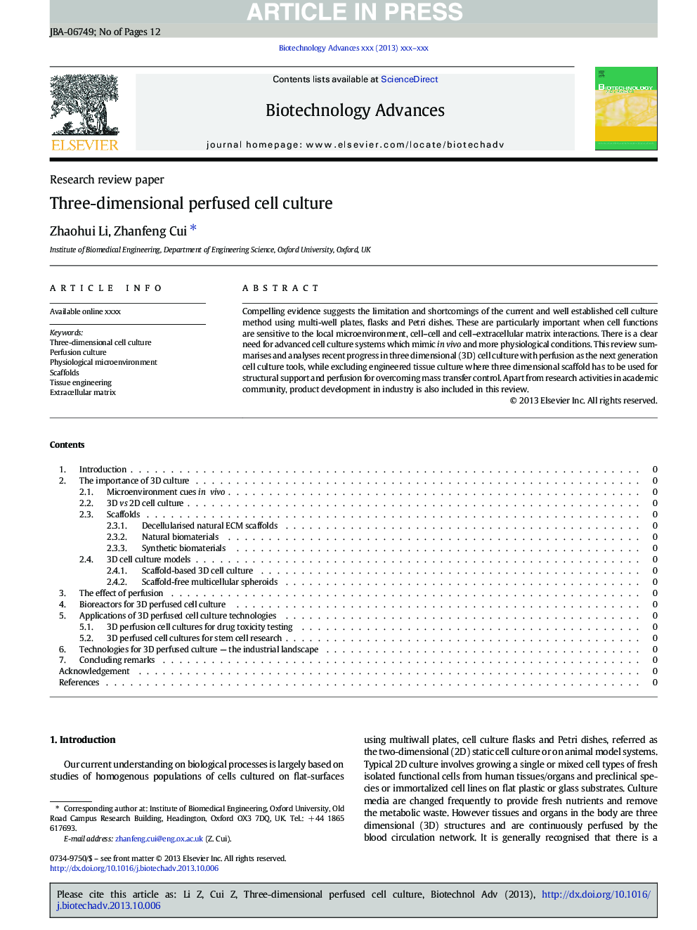 Three-dimensional perfused cell culture