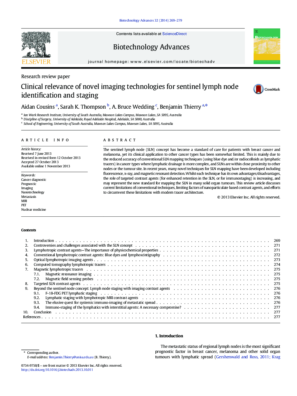 Clinical relevance of novel imaging technologies for sentinel lymph node identification and staging