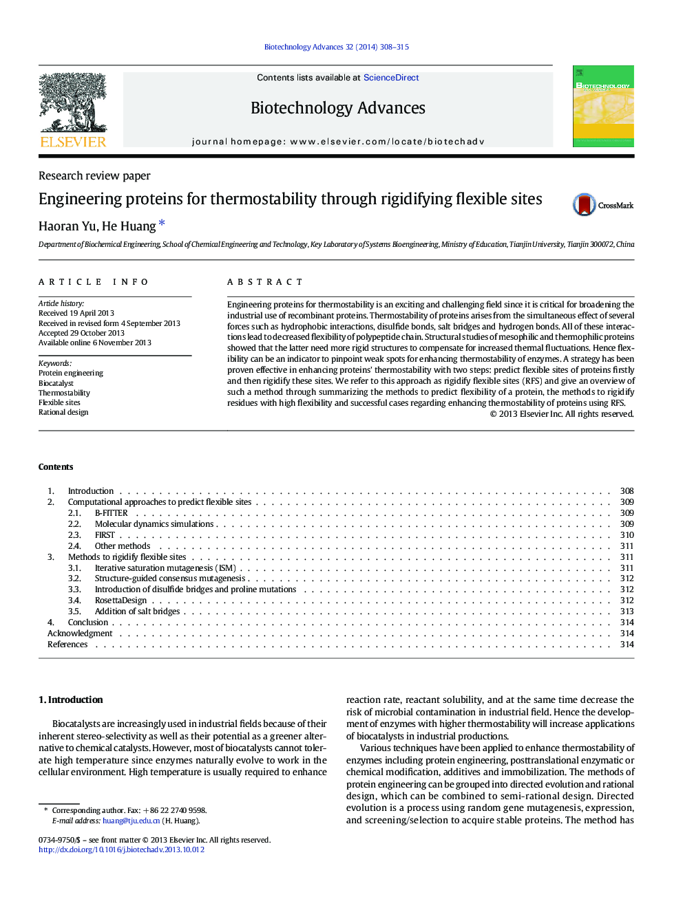 Engineering proteins for thermostability through rigidifying flexible sites