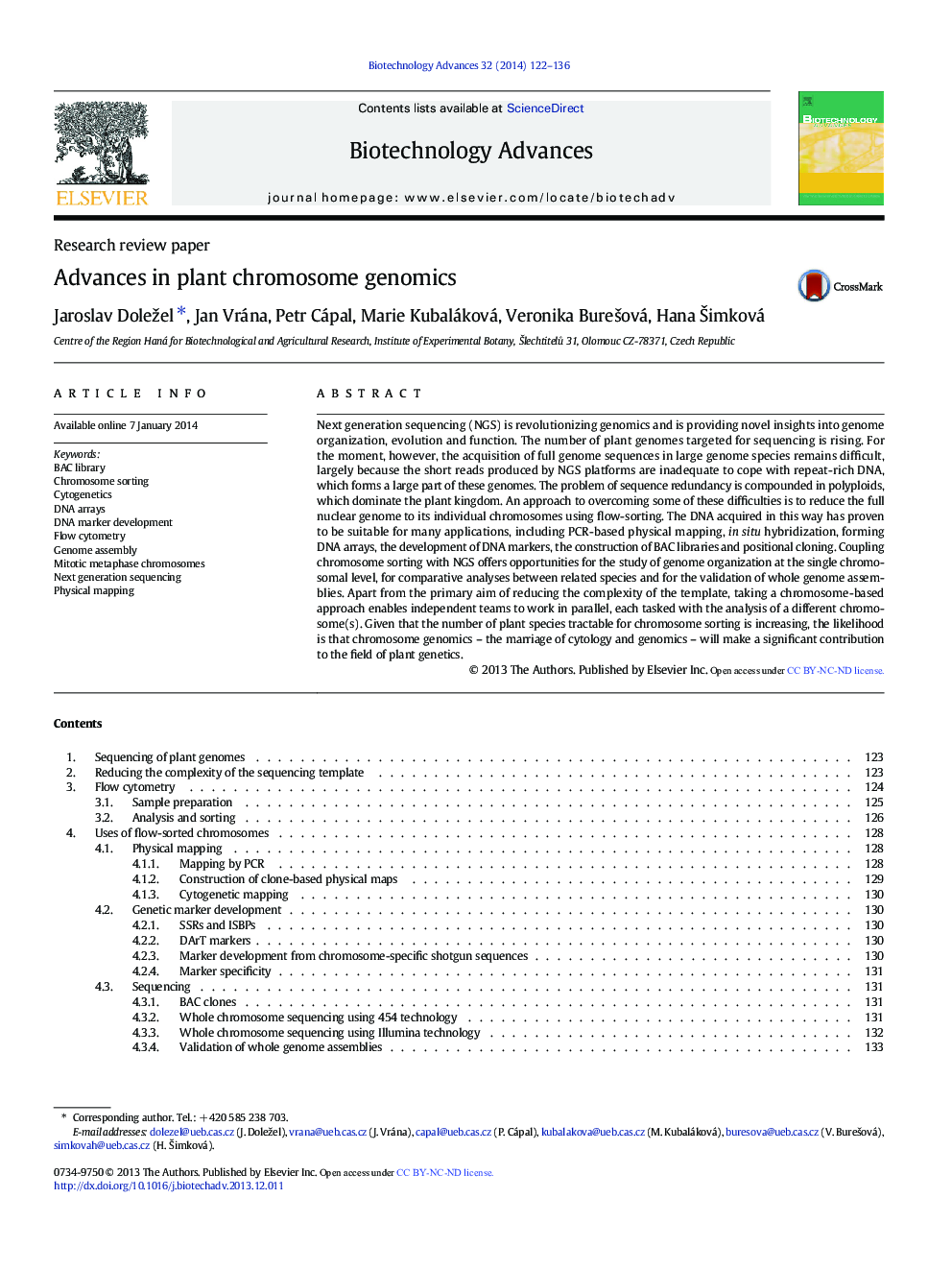 Advances in plant chromosome genomics