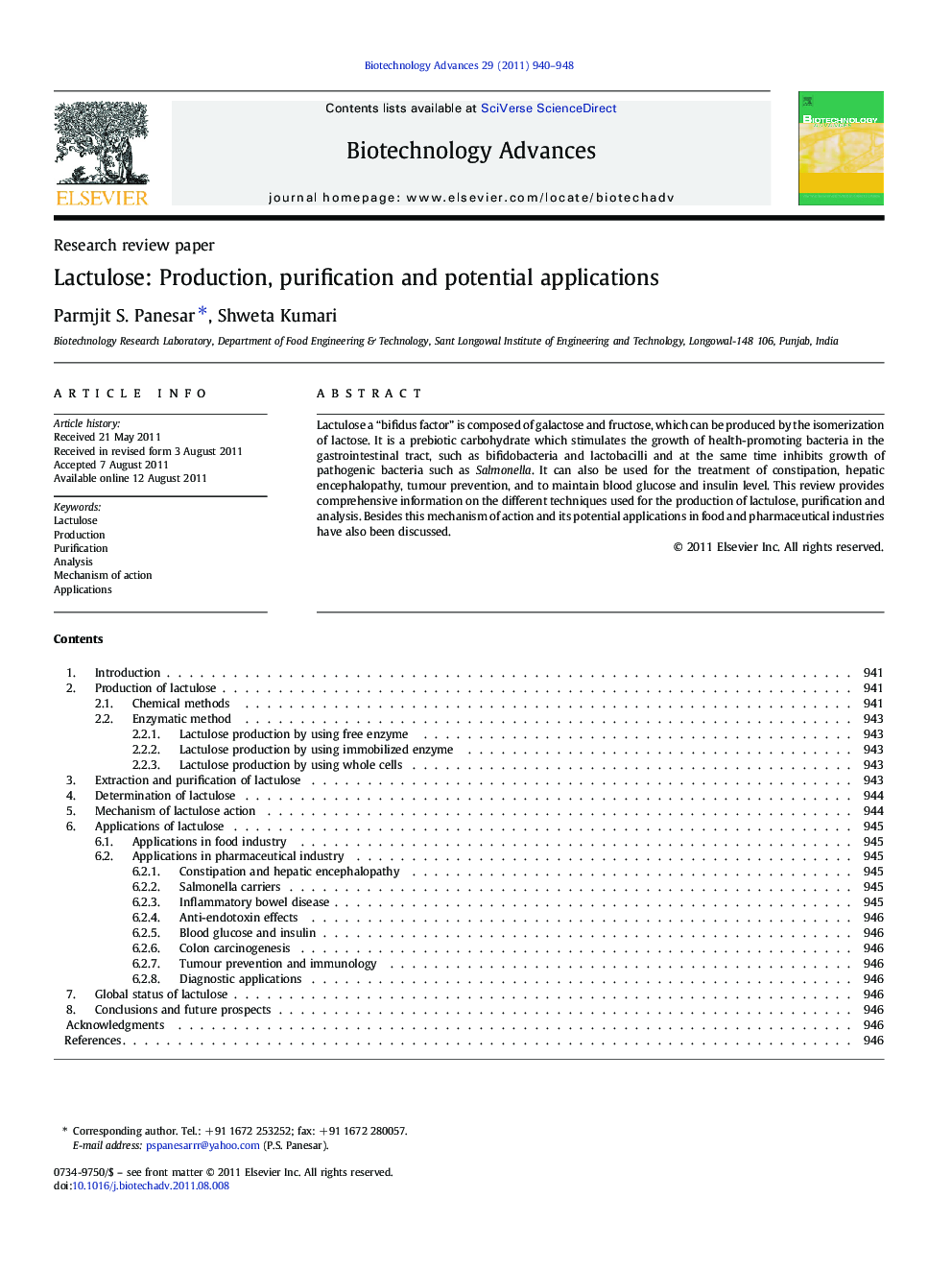 Lactulose: Production, purification and potential applications