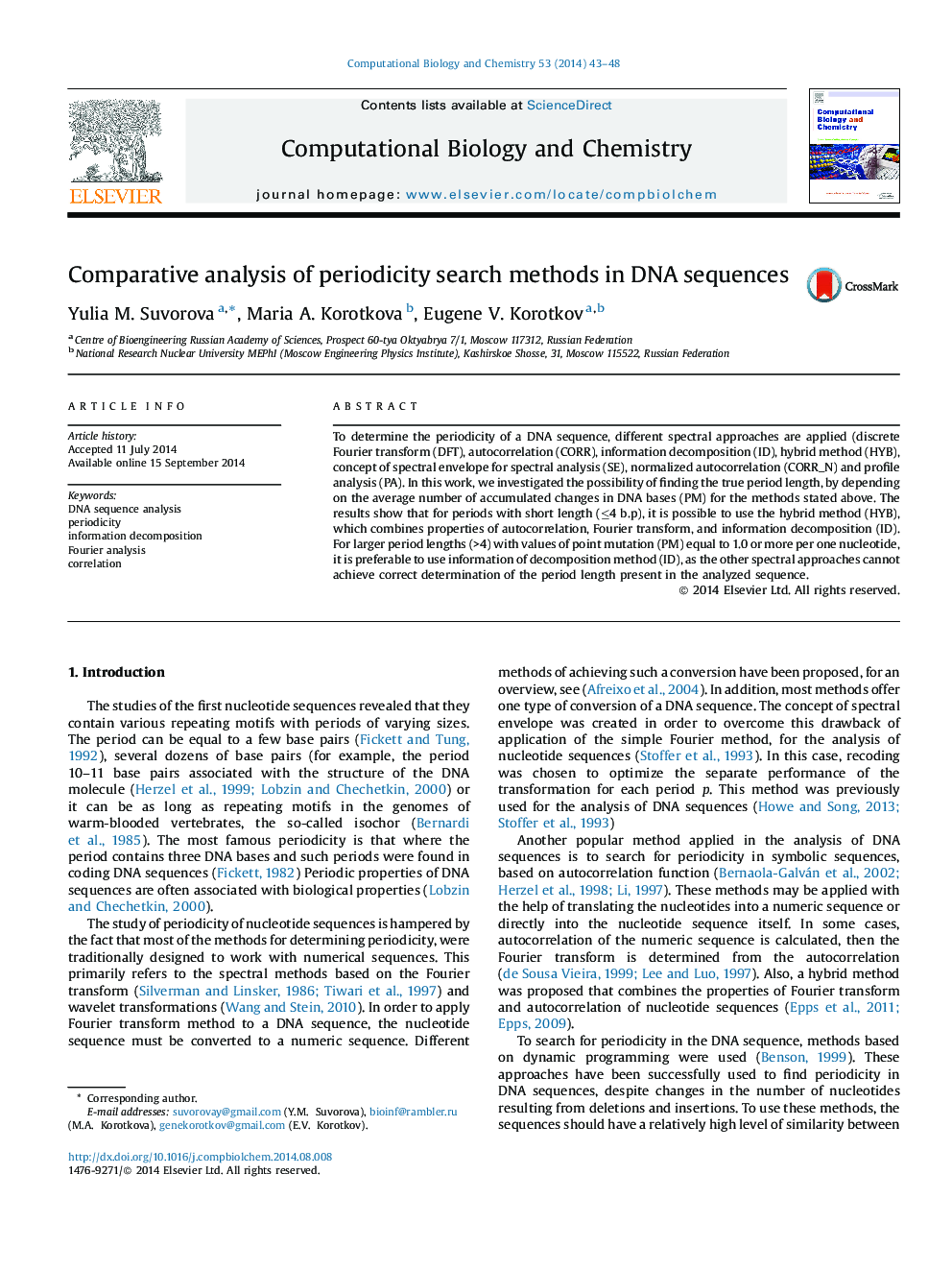 Comparative analysis of periodicity search methods in DNA sequences