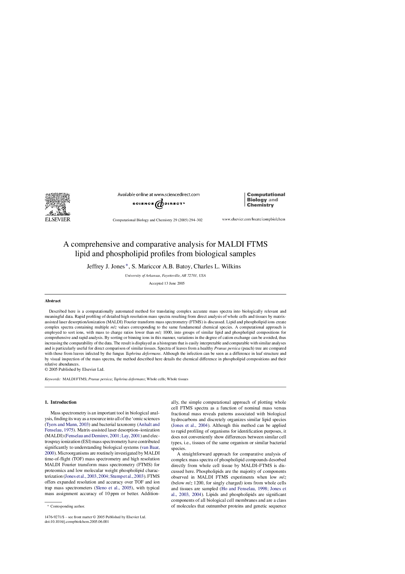 A comprehensive and comparative analysis for MALDI FTMS lipid and phospholipid profiles from biological samples