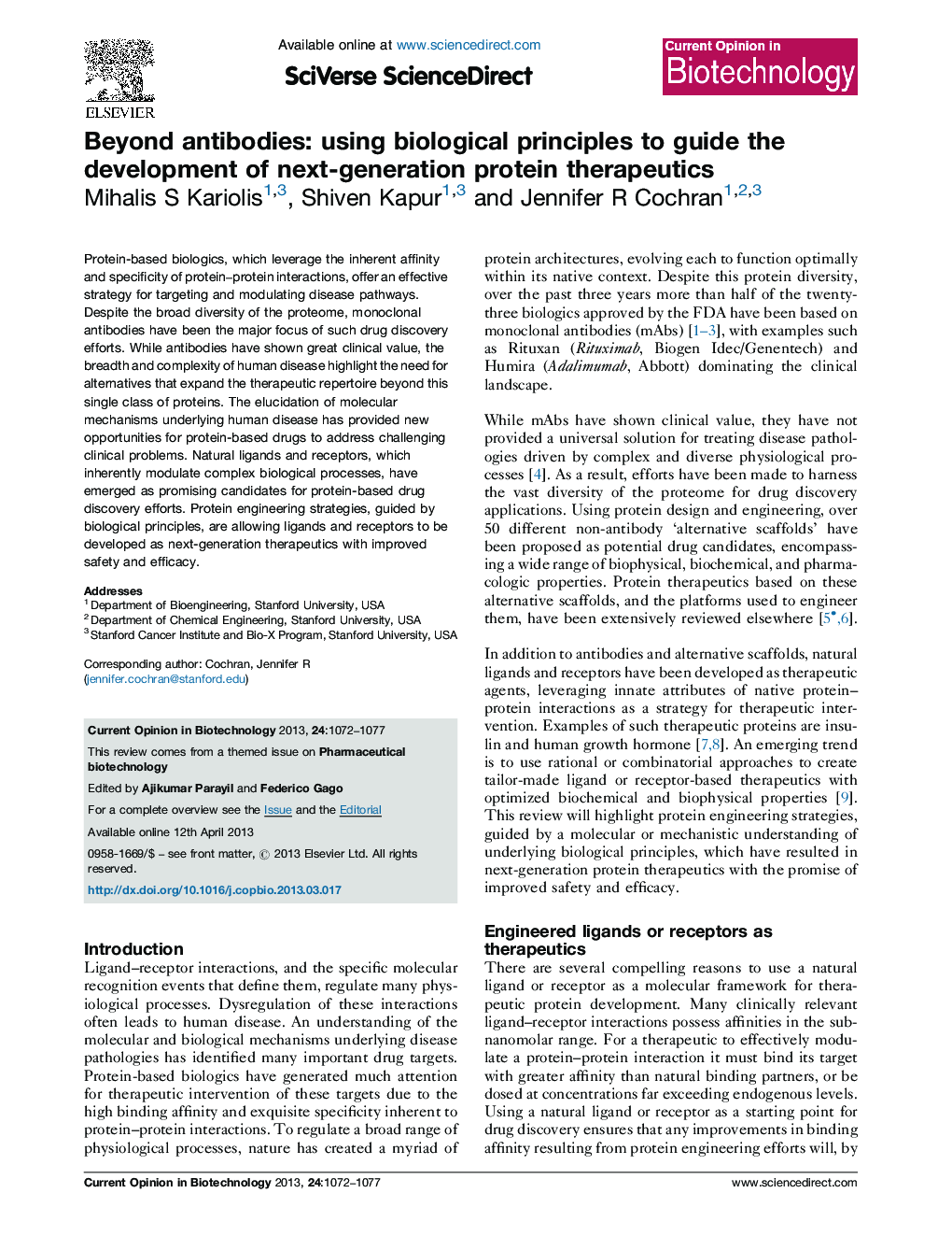 Beyond antibodies: using biological principles to guide the development of next-generation protein therapeutics