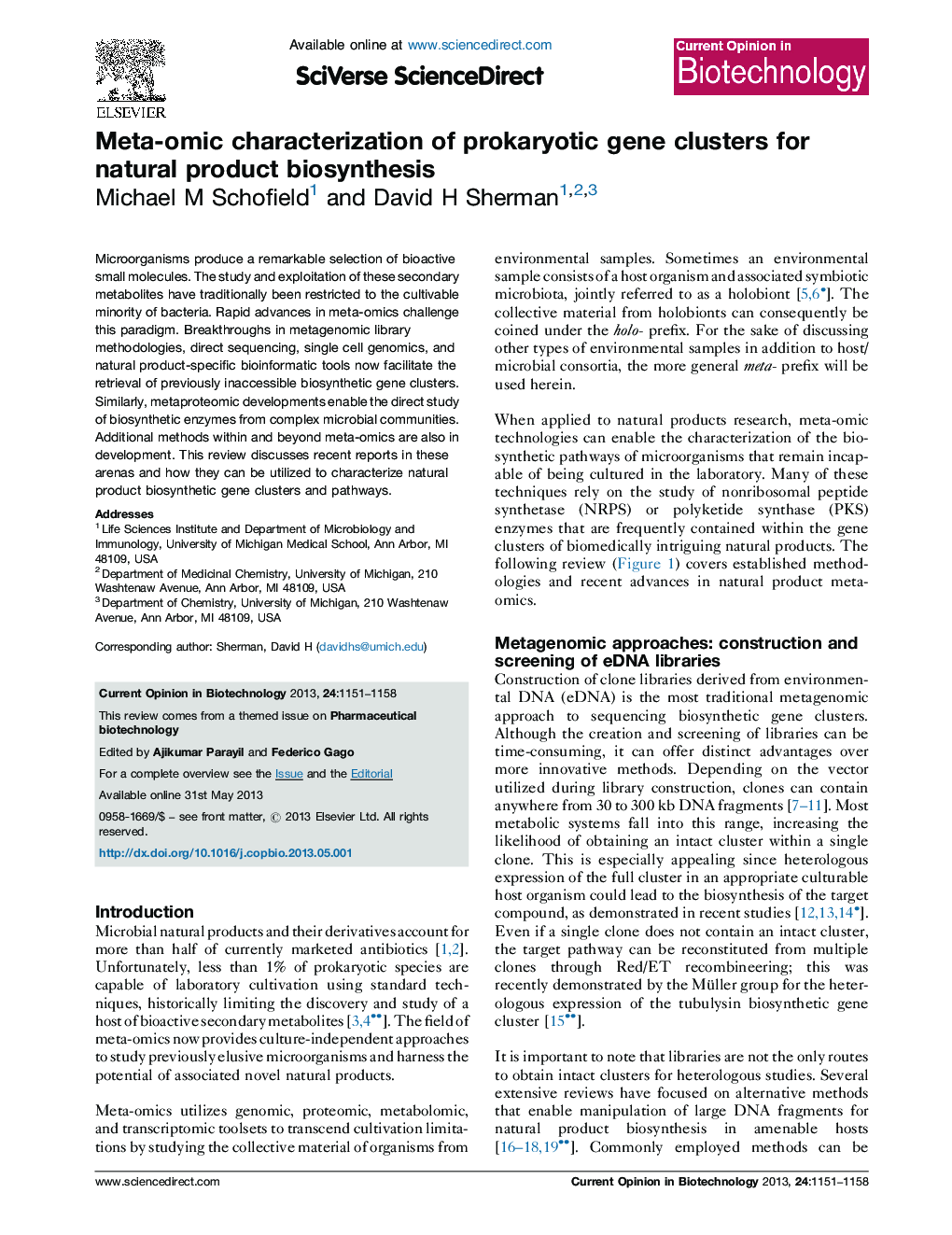 Meta-omic characterization of prokaryotic gene clusters for natural product biosynthesis