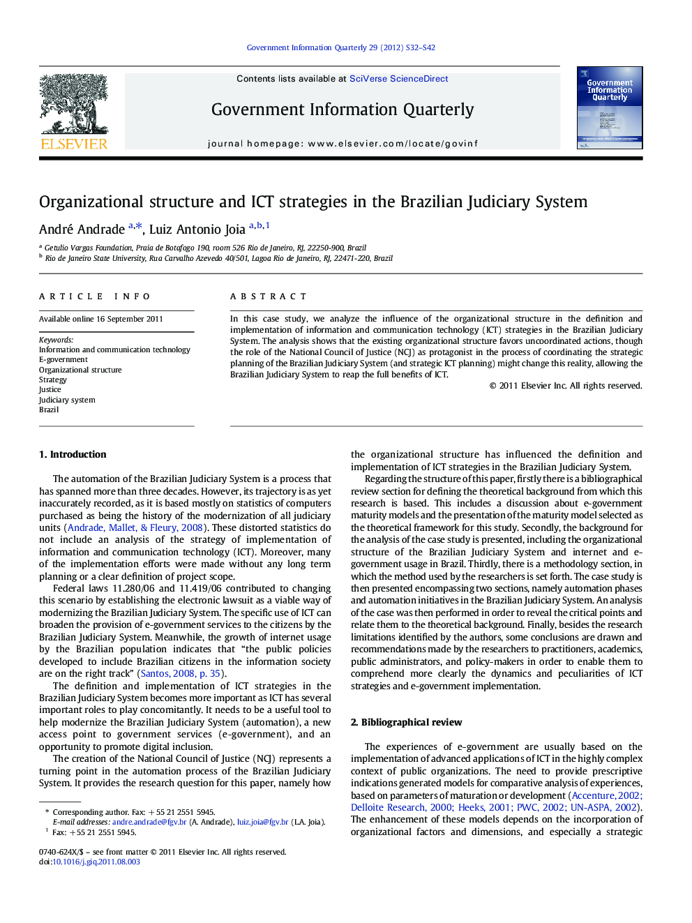 Organizational structure and ICT strategies in the Brazilian Judiciary System