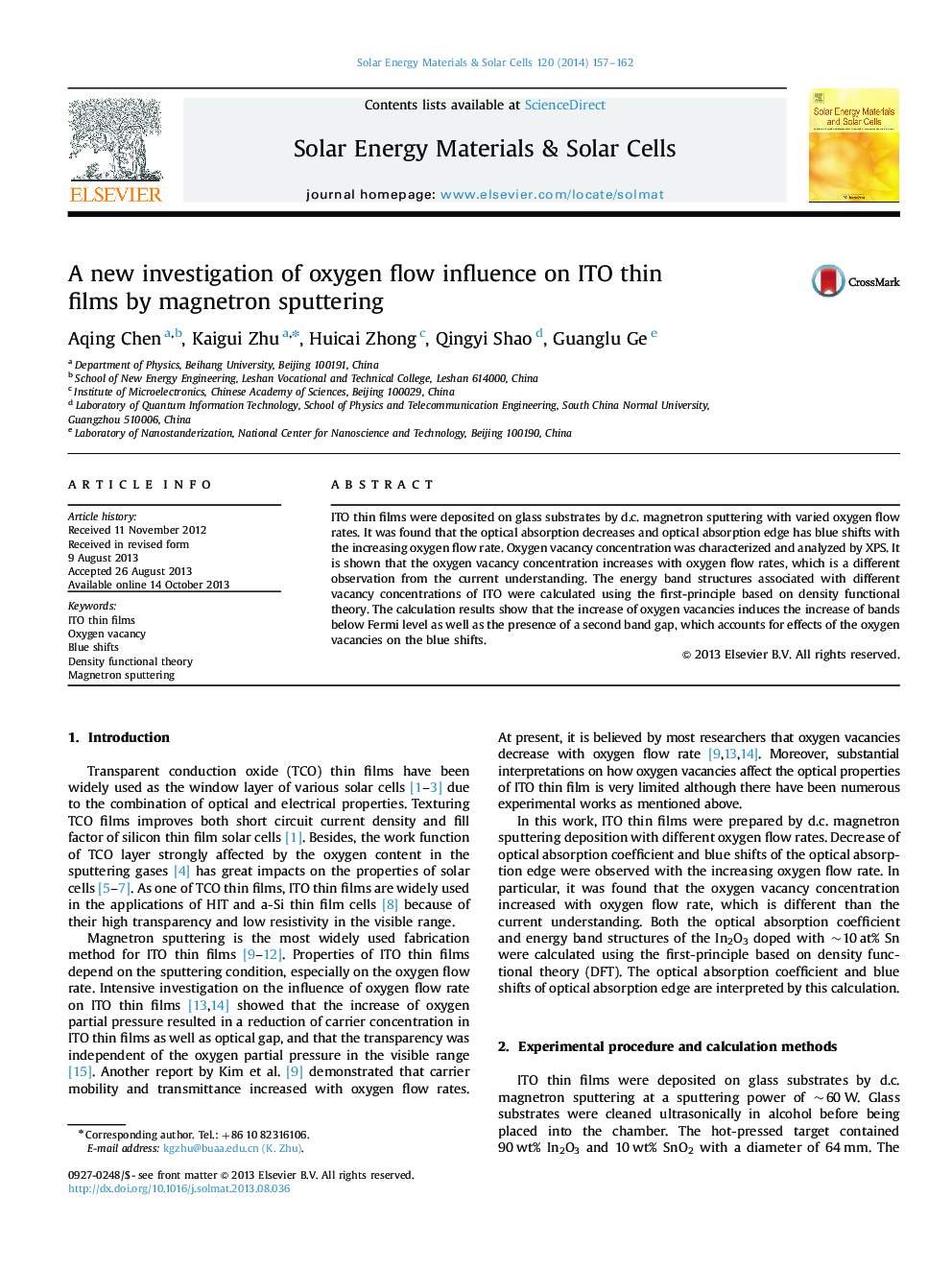 A new investigation of oxygen flow influence on ITO thin films by magnetron sputtering