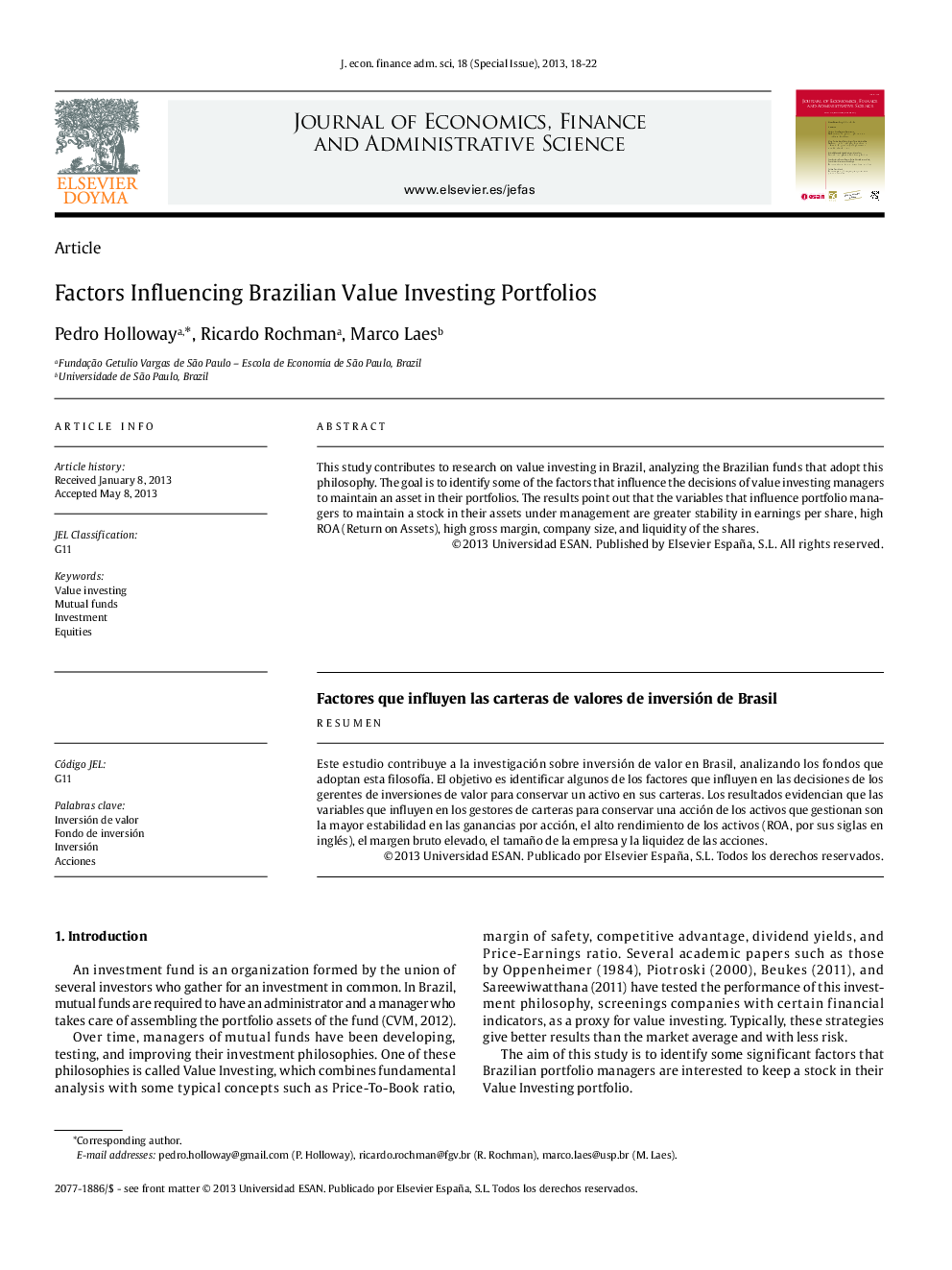 Factors Influencing Brazilian Value Investing Portfolios