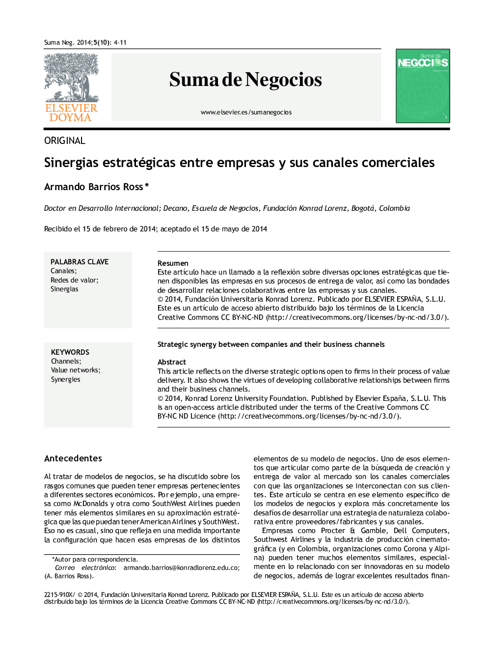 Sinergias estratégicas entre empresas y sus canales comerciales