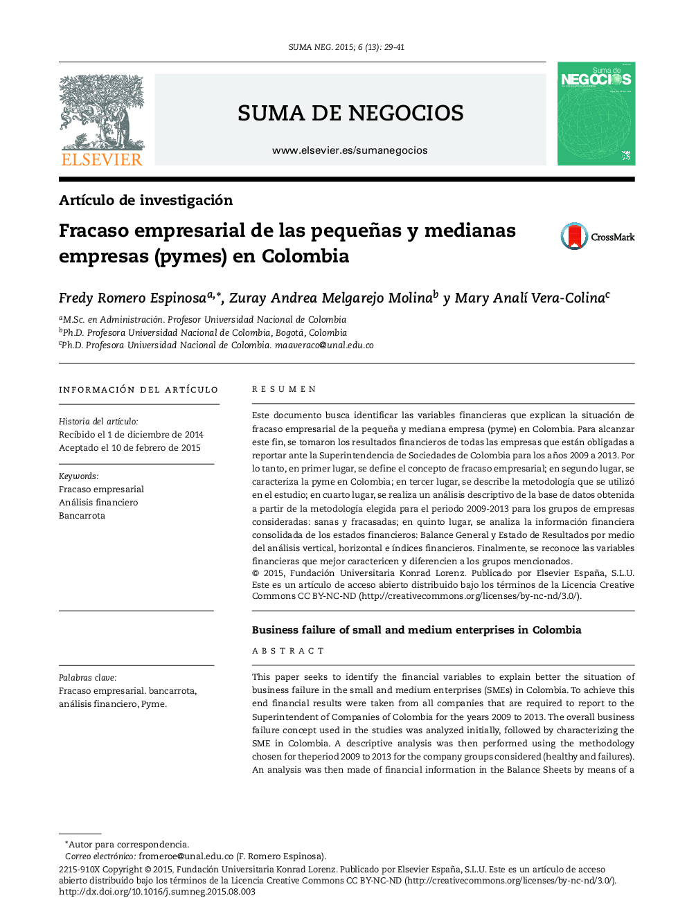 Fracaso empresarial de las pequeñas y medianas empresas (pymes) en Colombia