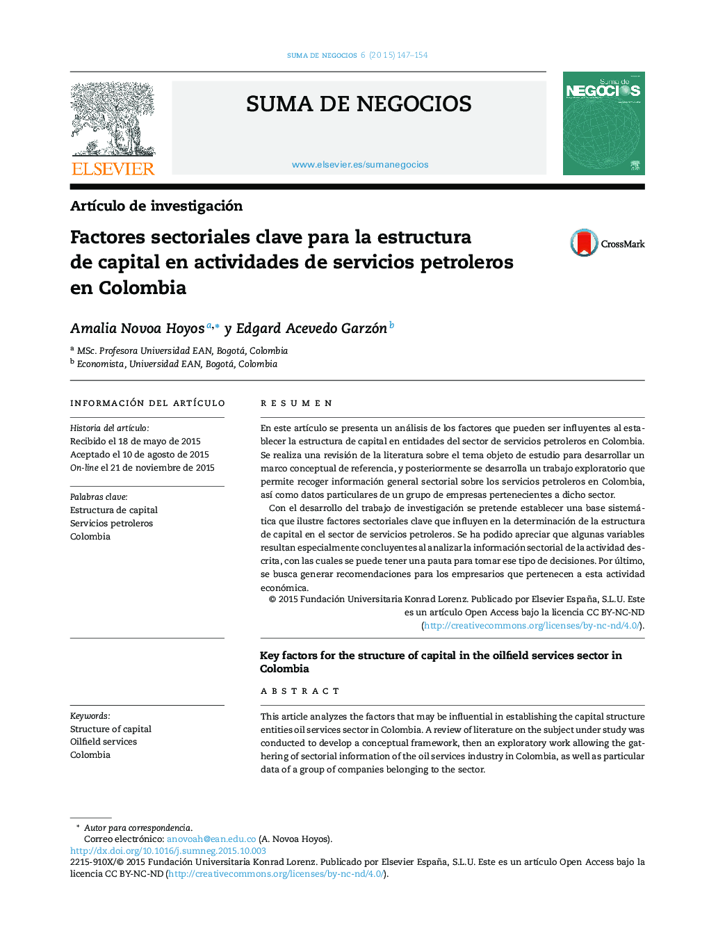 Factores sectoriales clave para la estructura de capital en actividades de servicios petroleros en Colombia