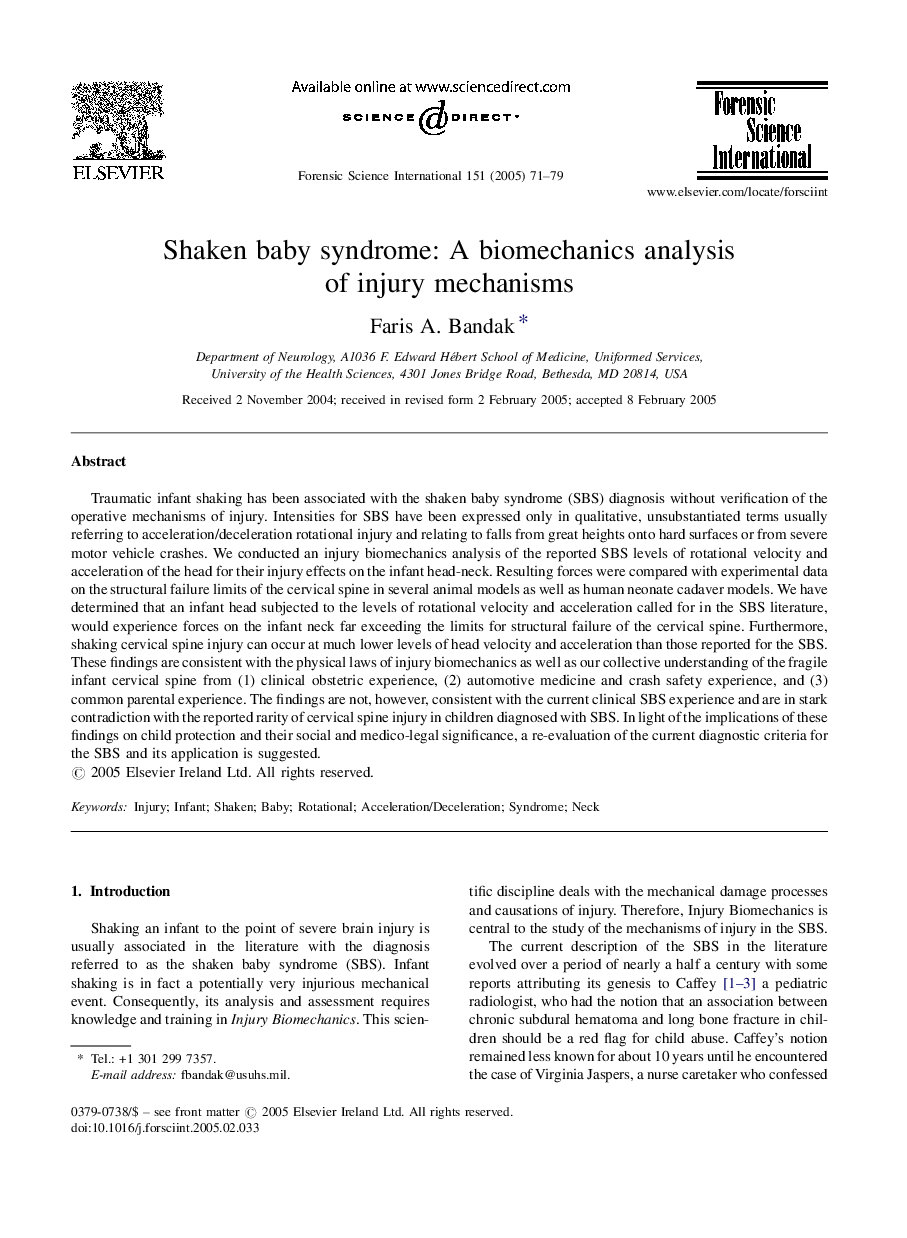 Shaken baby syndrome: A biomechanics analysis of injury mechanisms