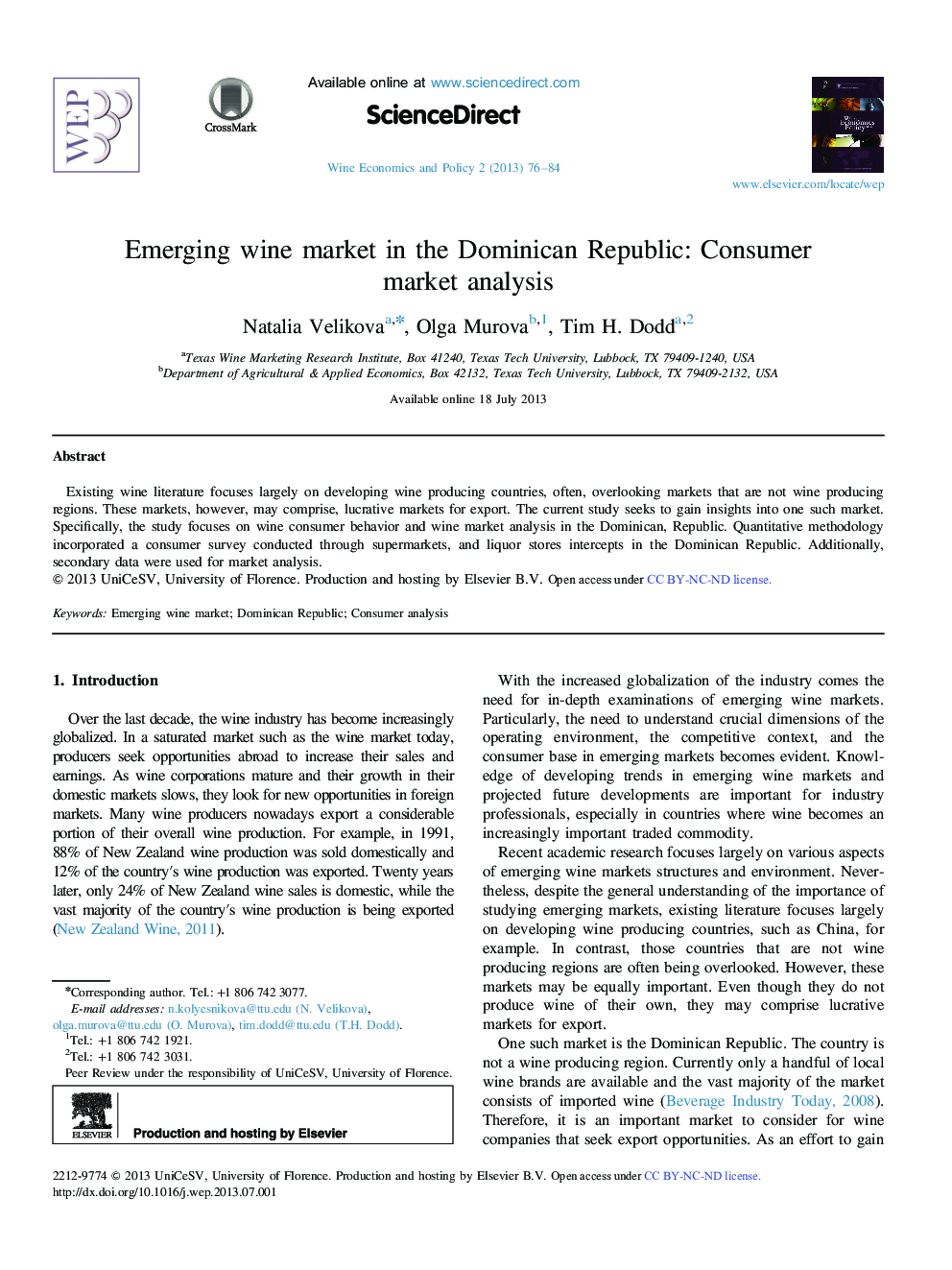 Emerging wine market in the Dominican Republic: Consumer market analysis 