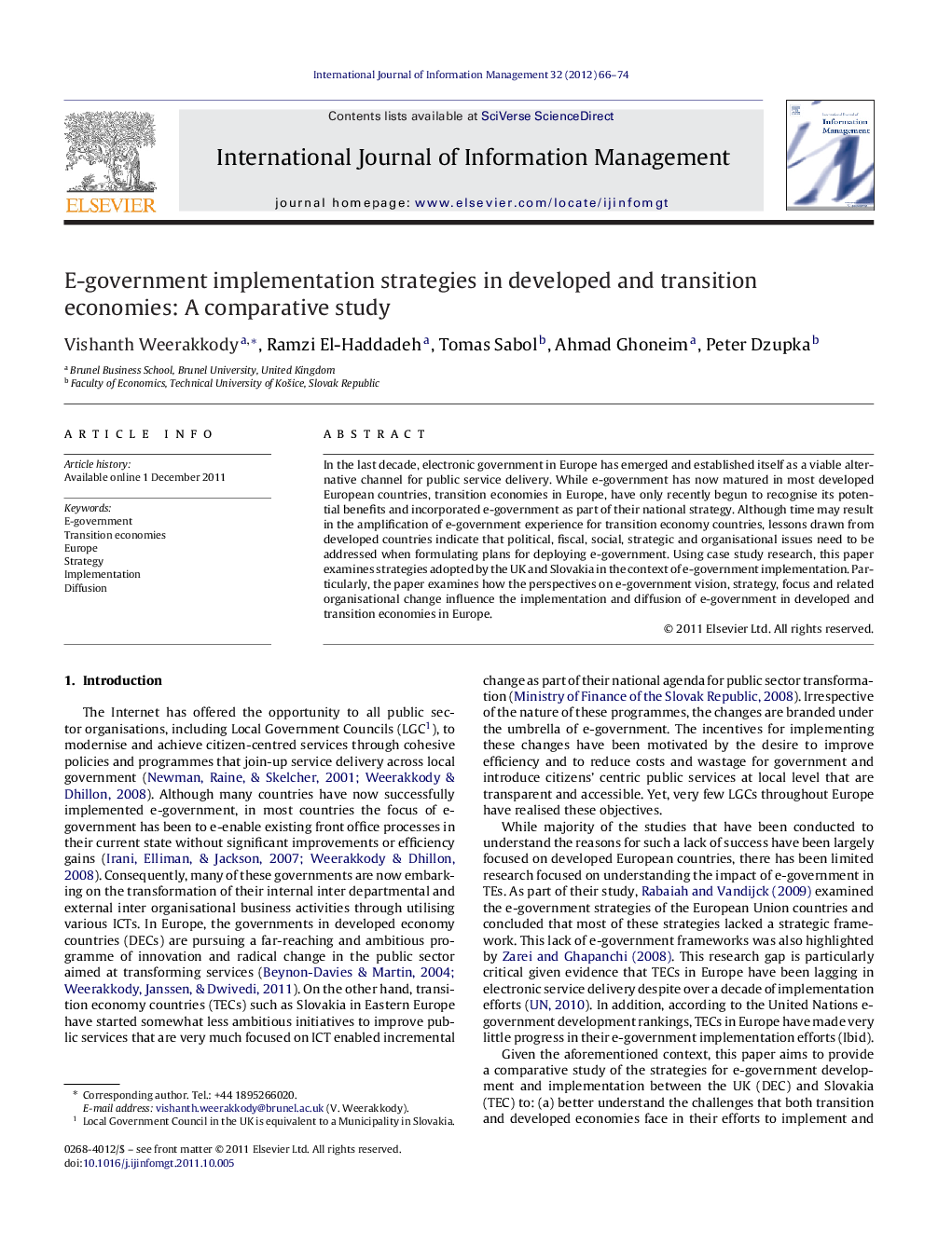 E-government implementation strategies in developed and transition economies: A comparative study