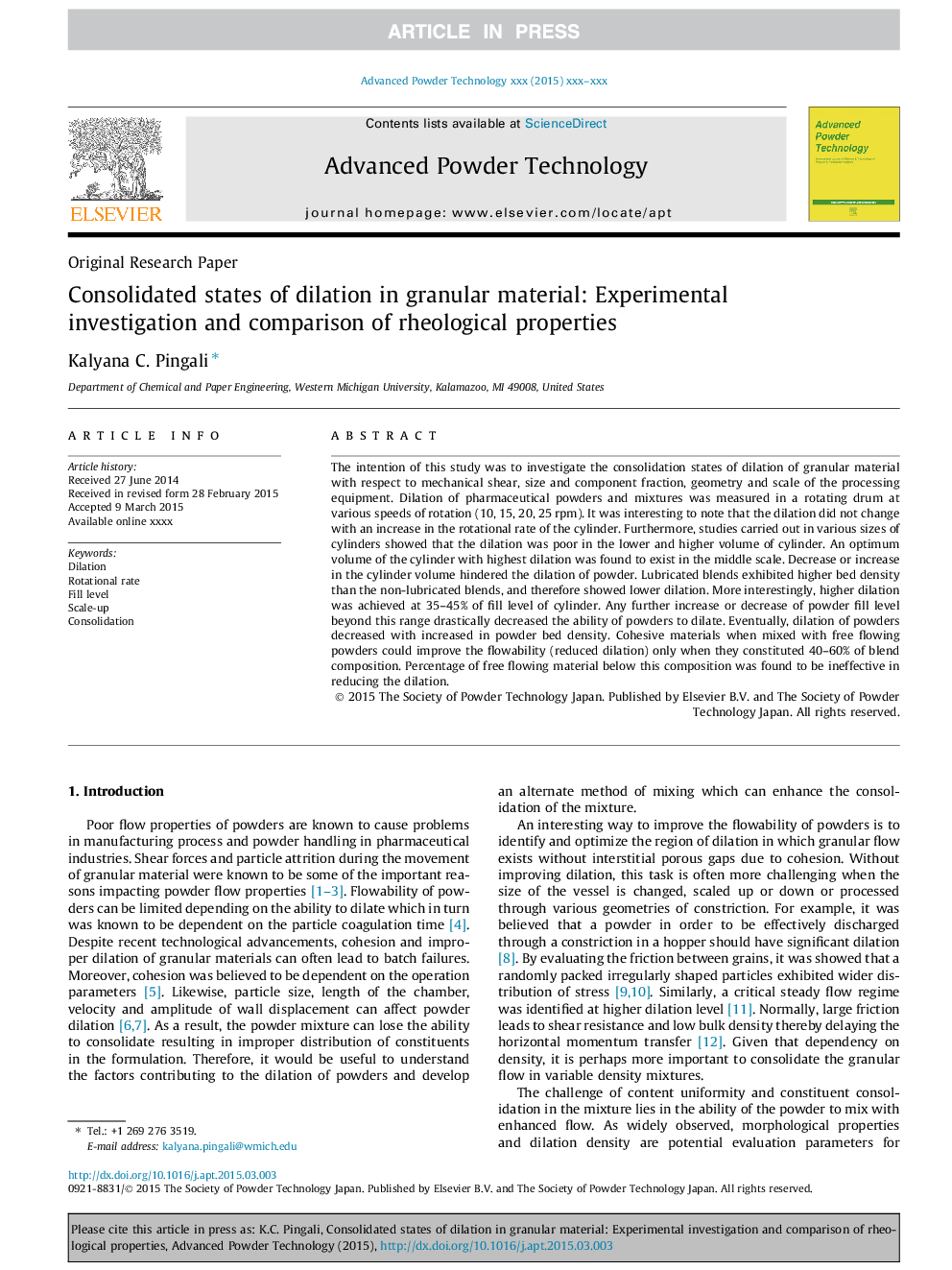 Consolidated states of dilation in granular material: Experimental investigation and comparison of rheological properties