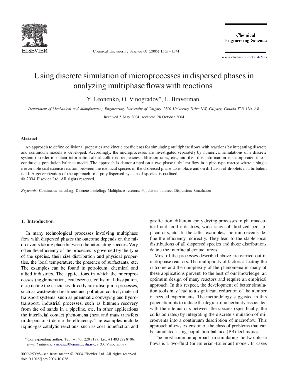 Using discrete simulation of microprocesses in dispersed phases in analyzing multiphase flows with reactions