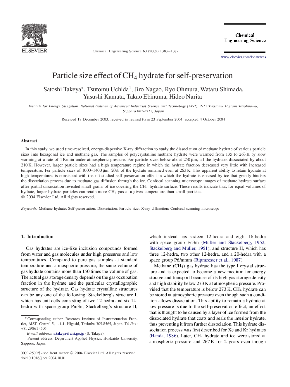 Particle size effect of CH4 hydrate for self-preservation