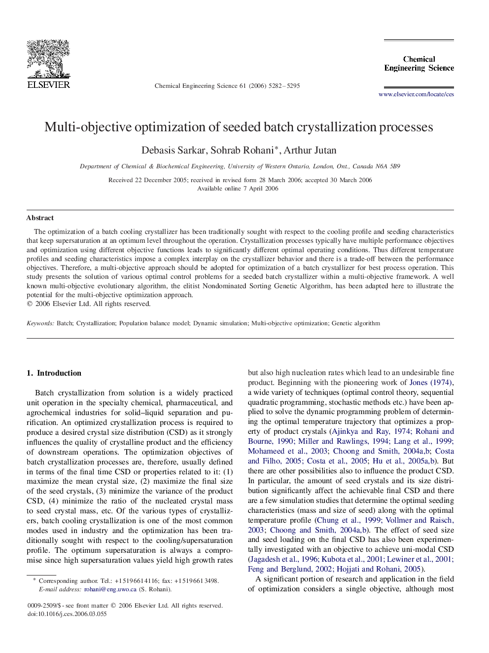 Multi-objective optimization of seeded batch crystallization processes