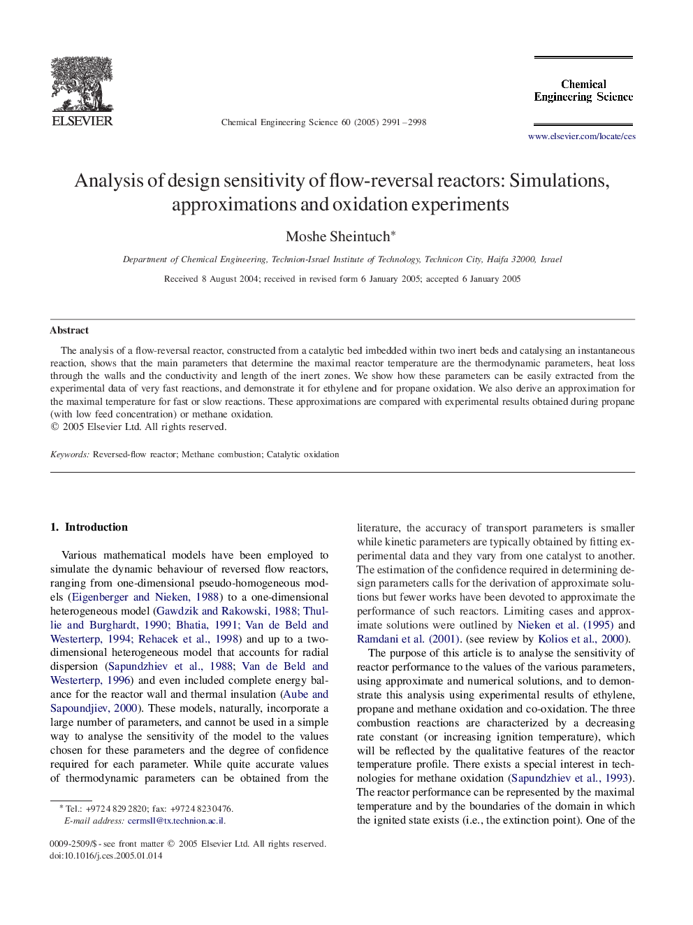 Analysis of design sensitivity of flow-reversal reactors: Simulations, approximations and oxidation experiments