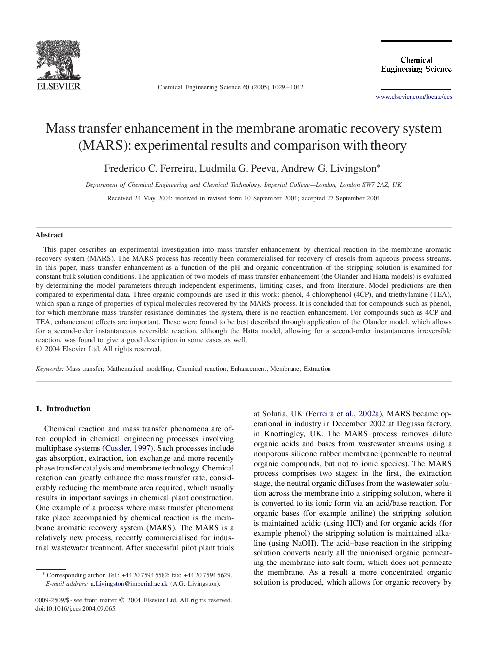 Mass transfer enhancement in the membrane aromatic recovery system (MARS): experimental results and comparison with theory