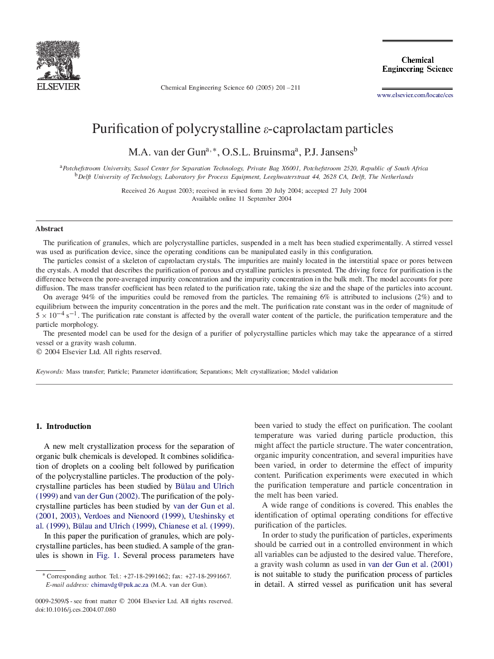 Purification of polycrystalline Îµ-caprolactam particles