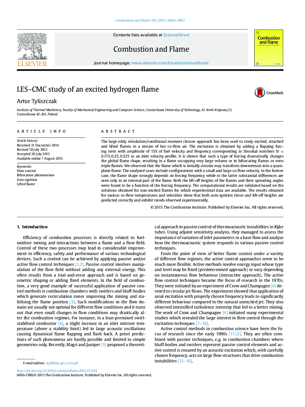 LES-CMC study of an excited hydrogen flame