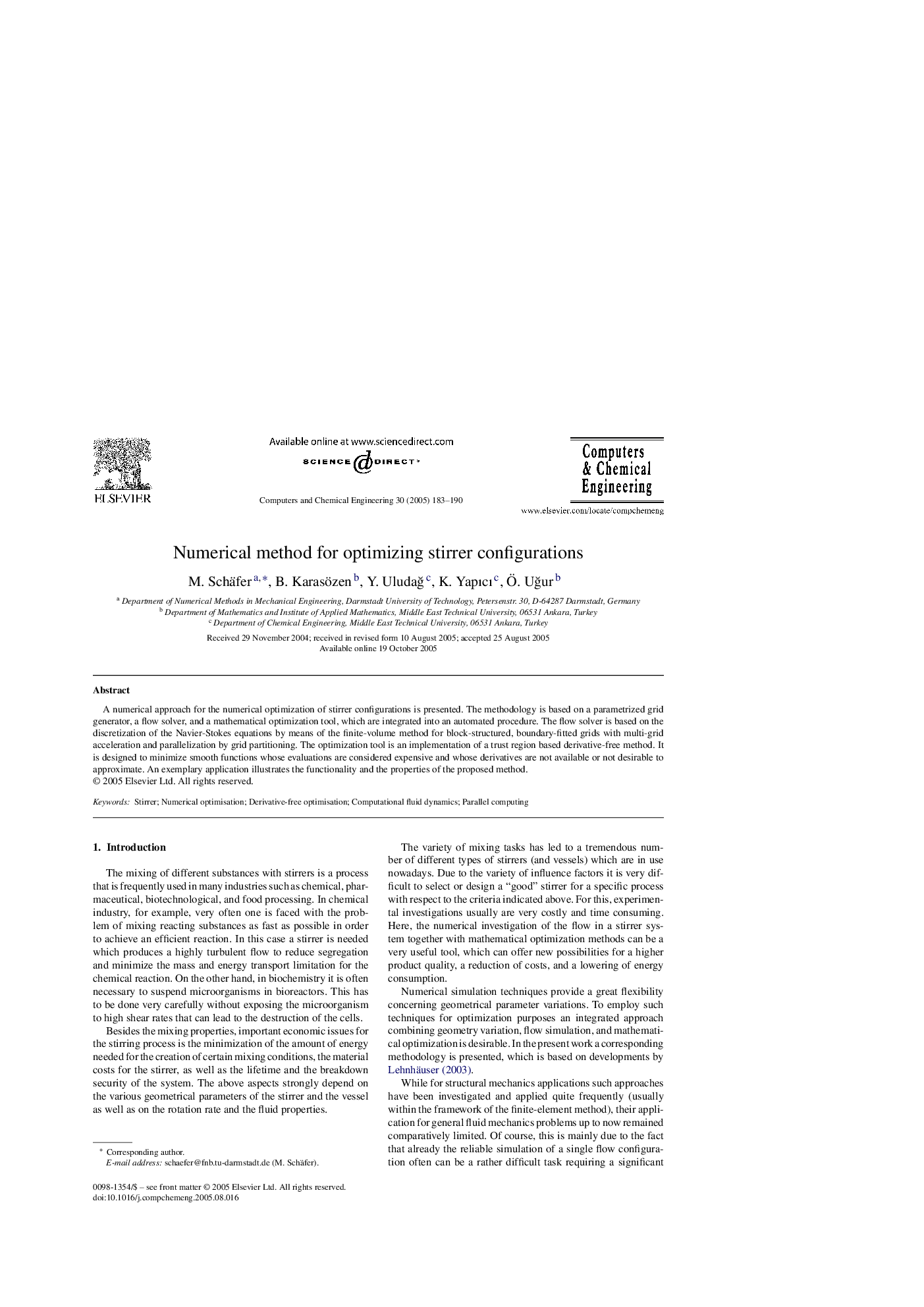 Numerical method for optimizing stirrer configurations