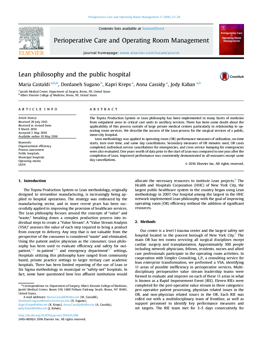 Lean philosophy and the public hospital
