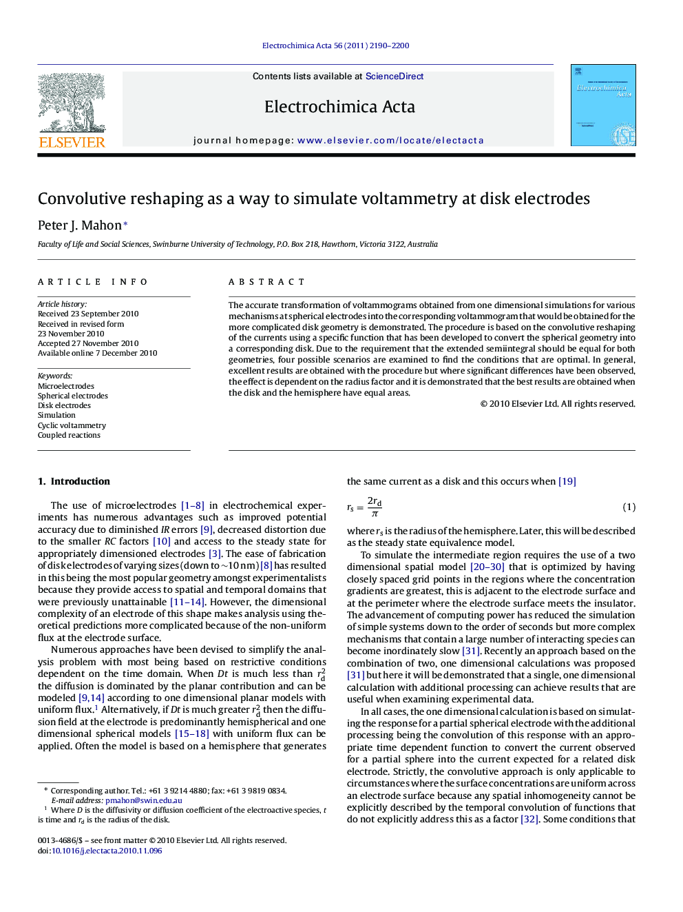 Convolutive reshaping as a way to simulate voltammetry at disk electrodes