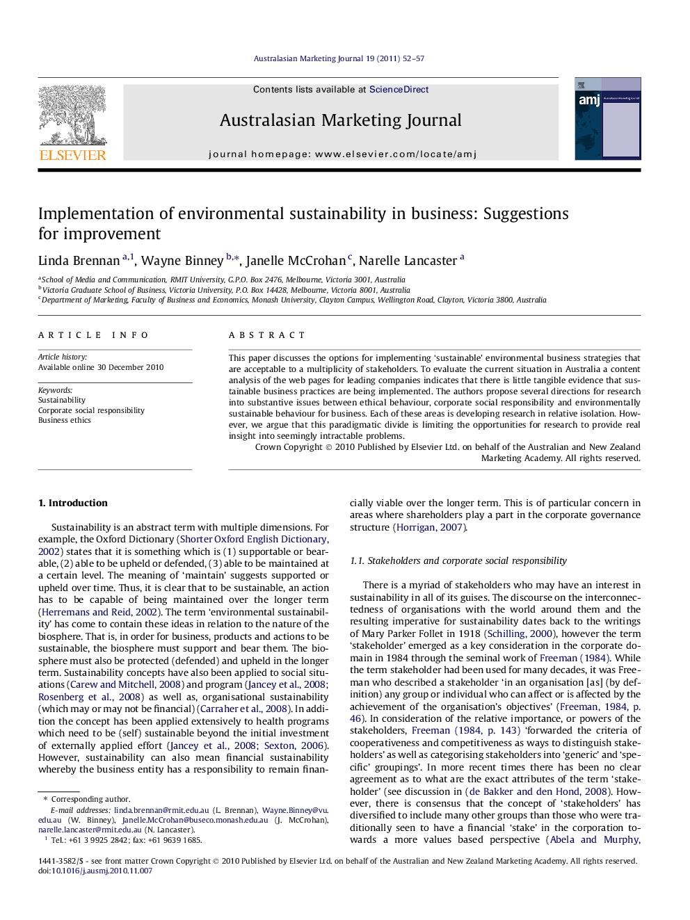 Implementation of environmental sustainability in business: Suggestions for improvement