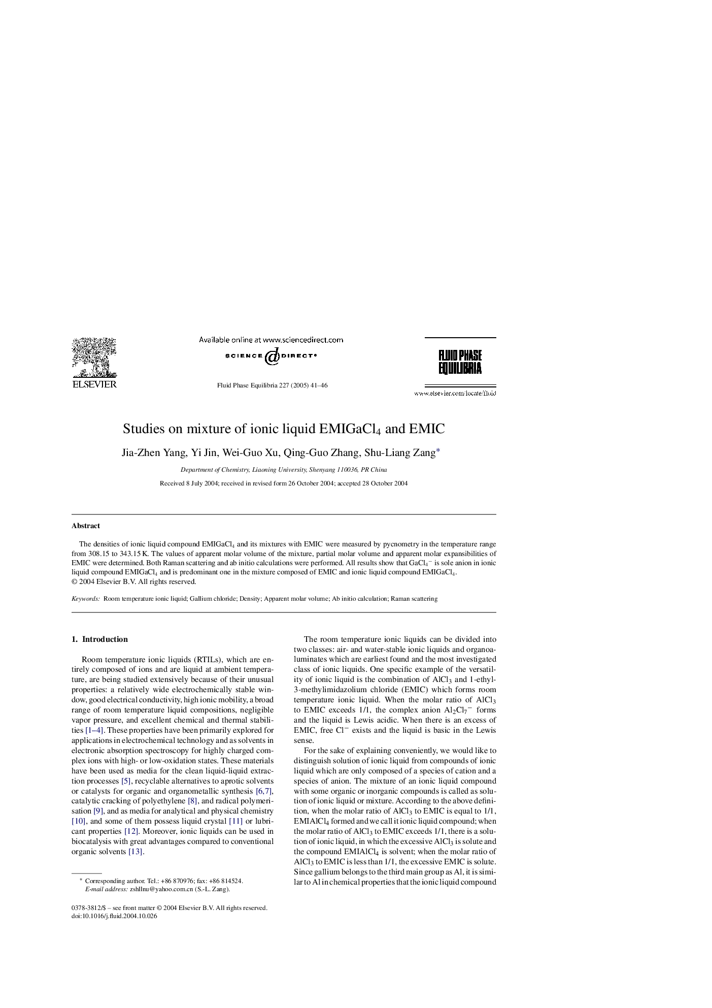 Studies on mixture of ionic liquid EMIGaCl4 and EMIC