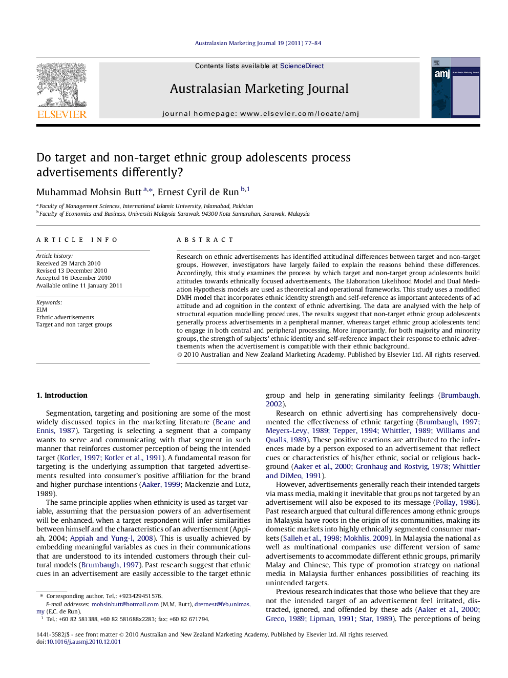 Do target and non-target ethnic group adolescents process advertisements differently?